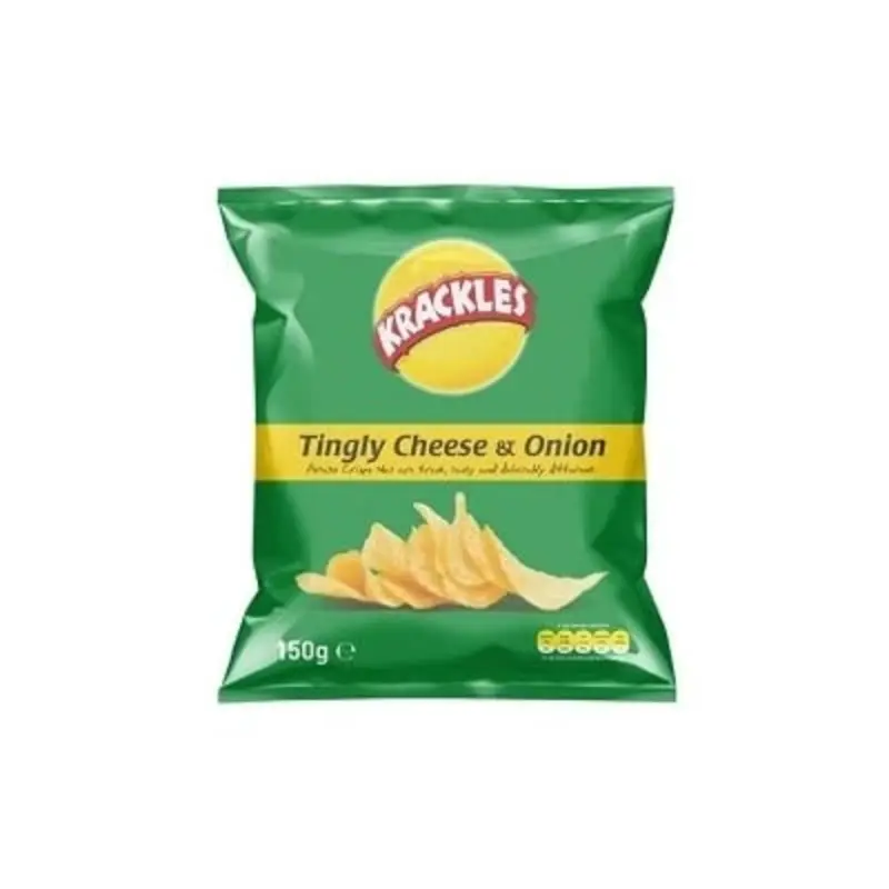 Krackles Potato Crisps Tingly Cheese & Onion 125g